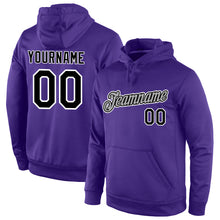 Load image into Gallery viewer, Custom Stitched Purple Black-Gray Sports Pullover Sweatshirt Hoodie