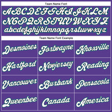 Load image into Gallery viewer, Custom Purple Black Pinstripe White-Teal Authentic Basketball Jersey