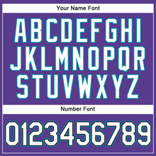 Load image into Gallery viewer, Custom Purple Black Pinstripe White-Teal Authentic Basketball Jersey