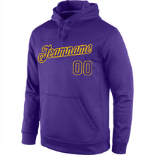 Load image into Gallery viewer, Custom Stitched Purple Purple-Gold Sports Pullover Sweatshirt Hoodie