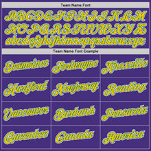 Load image into Gallery viewer, Custom Stitched Purple Gold-Kelly Green Sports Pullover Sweatshirt Hoodie