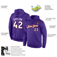 Load image into Gallery viewer, Custom Stitched Purple White-Red Sports Pullover Sweatshirt Hoodie