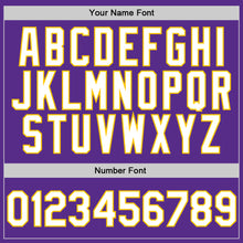 Load image into Gallery viewer, Custom Stitched Purple White-Gold Sports Pullover Sweatshirt Hoodie