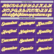 Load image into Gallery viewer, Custom Stitched Purple White-Gold Sports Pullover Sweatshirt Hoodie