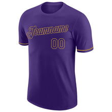 Load image into Gallery viewer, Custom Purple Purple-Old Gold Performance T-Shirt