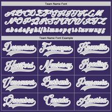 Load image into Gallery viewer, Custom Purple White-Gray Hockey Jersey