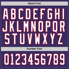 Load image into Gallery viewer, Custom Purple White-Red Hockey Jersey