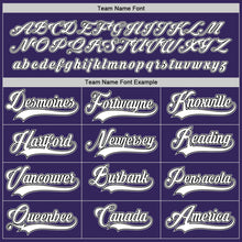 Load image into Gallery viewer, Custom Purple White-Black Hockey Jersey