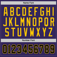 Load image into Gallery viewer, Custom Purple Black-Gold Hockey Jersey