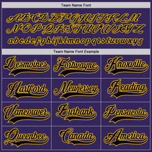 Load image into Gallery viewer, Custom Purple Black-Gold Hockey Jersey