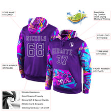 Load image into Gallery viewer, Custom Stitched Purple Purple-White 3D Pattern Design Sports Pullover Sweatshirt Hoodie