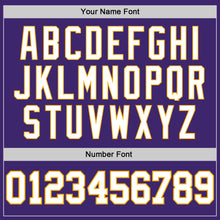 Load image into Gallery viewer, Custom Purple White-Gold Authentic Baseball Jersey