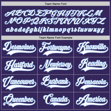 Load image into Gallery viewer, Custom Purple White-Light Blue Hockey Jersey