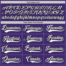 Load image into Gallery viewer, Custom Purple White-Black Authentic Baseball Jersey