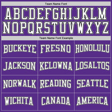 Load image into Gallery viewer, Custom Stitched Purple Black Pinstripe White-Gray Sports Pullover Sweatshirt Hoodie