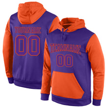 Load image into Gallery viewer, Custom Stitched Purple Purple-Orange Sports Pullover Sweatshirt Hoodie