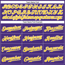 Load image into Gallery viewer, Custom Purple Aqua-Gold Authentic Baseball Jersey