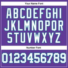 Load image into Gallery viewer, Custom Purple White-Teal Authentic Throwback Basketball Jersey