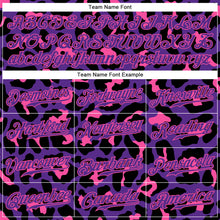 Load image into Gallery viewer, Custom Purple Purple-Pink 3D Pattern Design Leopard Authentic Baseball Jersey