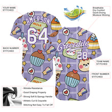 Load image into Gallery viewer, Custom Purple White-Purple 3D Pattern Design Sticker Cartoons Authentic Baseball Jersey