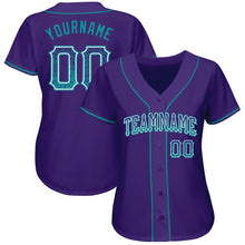 Load image into Gallery viewer, Custom Purple Teal-White Authentic Drift Fashion Baseball Jersey