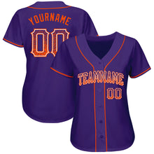 Load image into Gallery viewer, Custom Purple Orange-White Authentic Drift Fashion Baseball Jersey