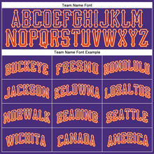 Load image into Gallery viewer, Custom Purple Orange-White Authentic Drift Fashion Baseball Jersey