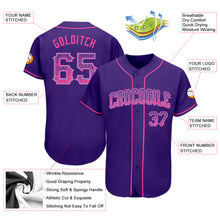 Load image into Gallery viewer, Custom Purple Pink-Light Blue Authentic Drift Fashion Baseball Jersey