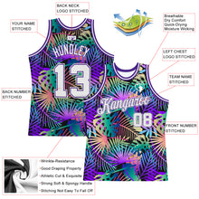 Load image into Gallery viewer, Custom Purple White-Purple 3D Pattern Tropical Hawaii Plants Authentic Basketball Jersey