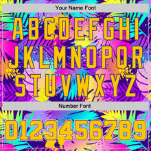 Load image into Gallery viewer, Custom Purple Gold-White 3D Pattern Tropical Hawaii Plants Authentic Basketball Jersey