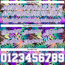 Load image into Gallery viewer, Custom Purple White-Purple 3D Pattern Design Tropical Palm Leaves Authentic Basketball Shorts