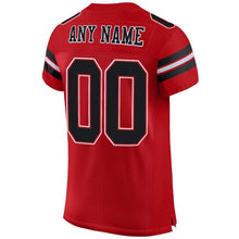 Load image into Gallery viewer, Custom Red Black-White Mesh Authentic Football Jersey