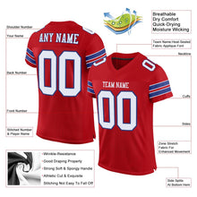 Load image into Gallery viewer, Custom Red White-Royal Mesh Authentic Football Jersey