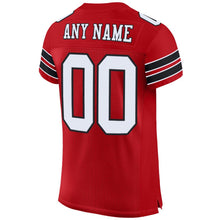 Load image into Gallery viewer, Custom Red White-Black Mesh Authentic Football Jersey