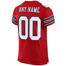 Load image into Gallery viewer, Custom Red White-Navy Mesh Authentic Football Jersey