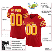 Load image into Gallery viewer, Custom Red Gold-White Mesh Authentic Football Jersey