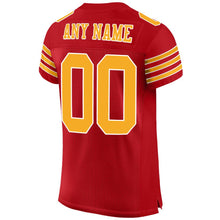 Load image into Gallery viewer, Custom Red Gold-White Mesh Authentic Football Jersey