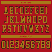 Load image into Gallery viewer, Custom Red Old Gold-Black Mesh Authentic Football Jersey