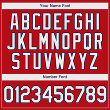 Load image into Gallery viewer, Custom Red White-Navy Authentic Baseball Jersey