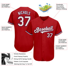 Load image into Gallery viewer, Custom Red White-Royal Authentic Baseball Jersey