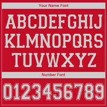 Load image into Gallery viewer, Custom Red White V-Neck Basketball Jersey