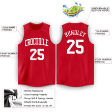 Load image into Gallery viewer, Custom Red White Round Neck Basketball Jersey