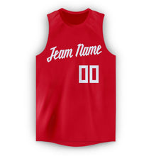 Load image into Gallery viewer, Custom Red White Round Neck Basketball Jersey