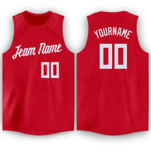 Load image into Gallery viewer, Custom Red White Round Neck Basketball Jersey