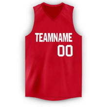 Load image into Gallery viewer, Custom Red White V-Neck Basketball Jersey