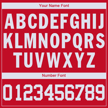 Load image into Gallery viewer, Custom Red White V-Neck Basketball Jersey