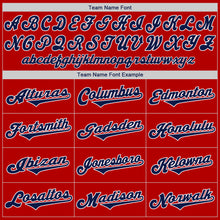 Load image into Gallery viewer, Custom Red Navy-White Authentic Baseball Jersey