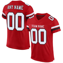 Load image into Gallery viewer, Custom Red White-Black Mesh Authentic Football Jersey