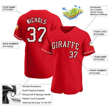Load image into Gallery viewer, Custom Red White-Black Authentic Baseball Jersey