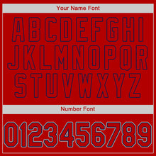 Load image into Gallery viewer, Custom Red Red-Navy Authentic Baseball Jersey